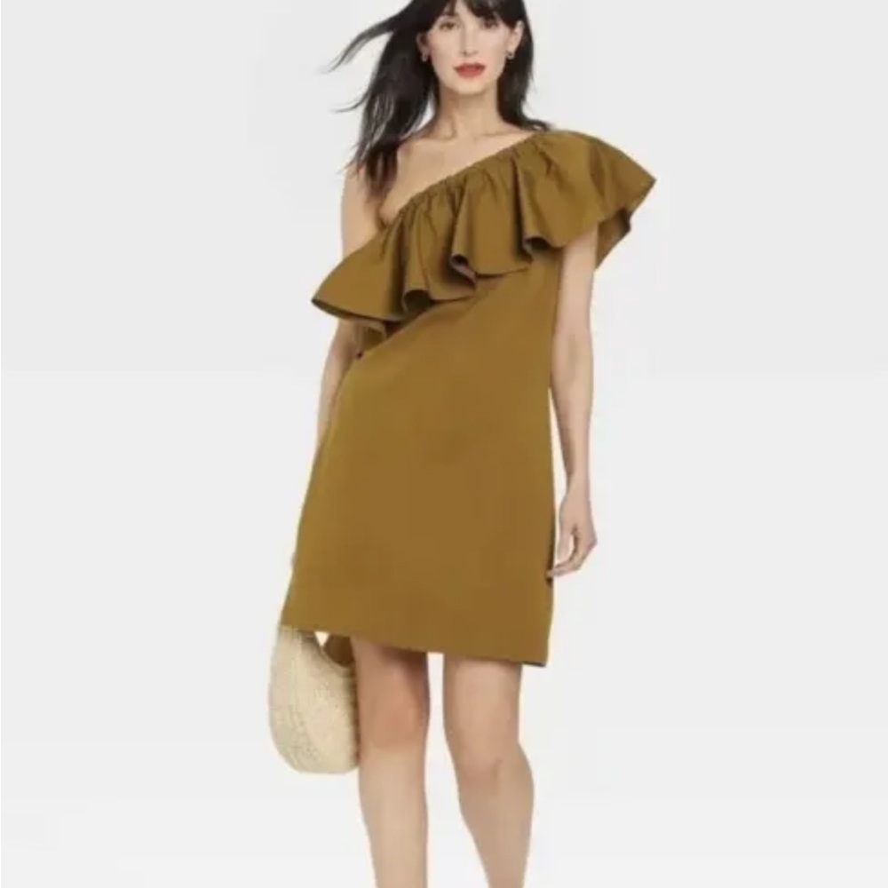 A New Day One Shoulder Ruffle Sleeveless Dress Size Large